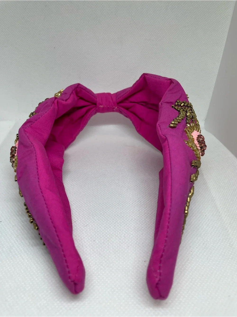 Embellished Fuchsia Sequin Knotted Headband